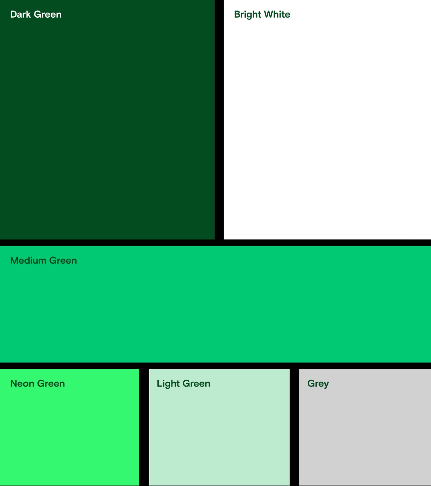 Quest brand color palette swatches featuring shades of green, white, and gray.