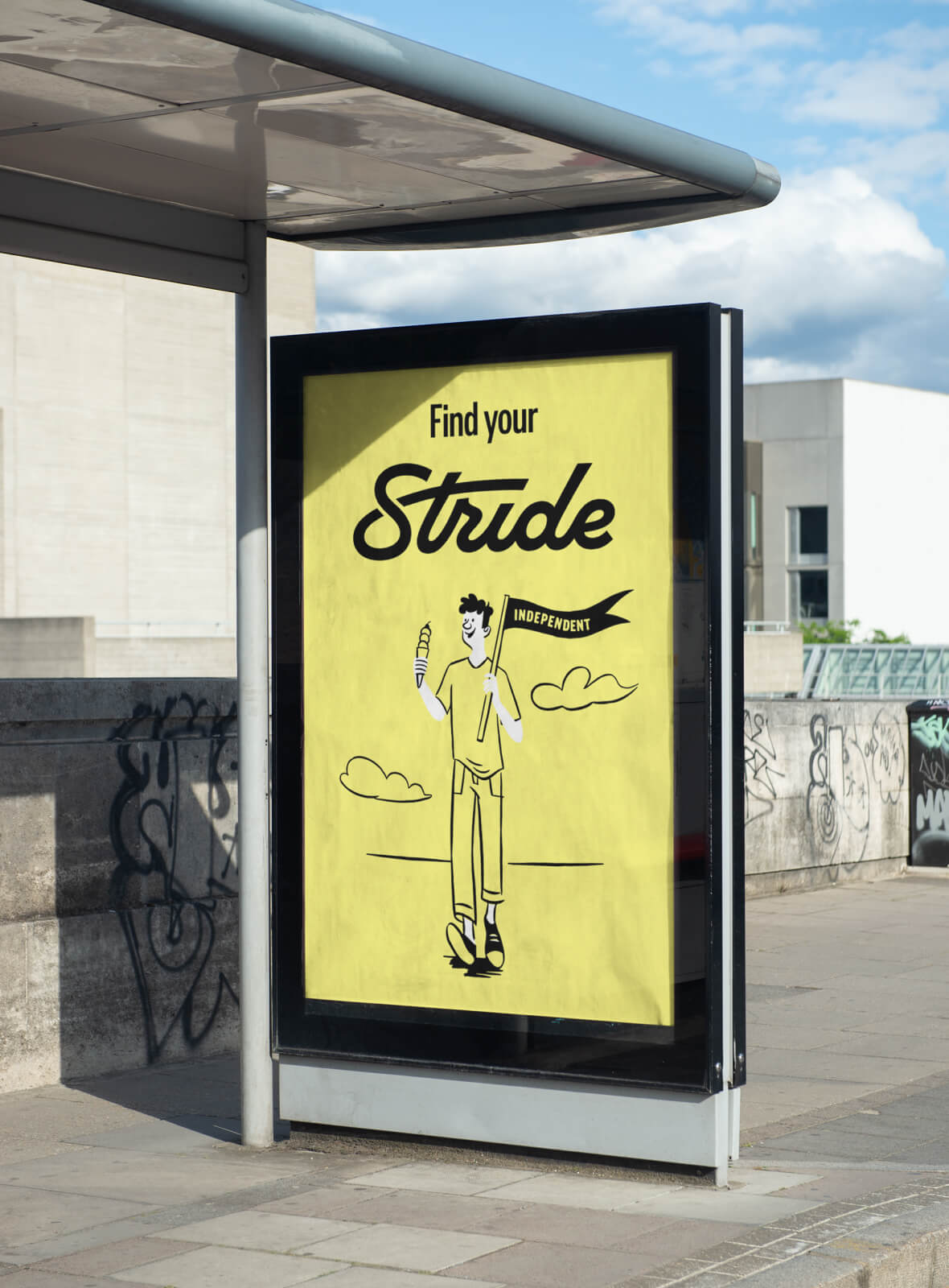 Graphic of Stride advertisement out of home