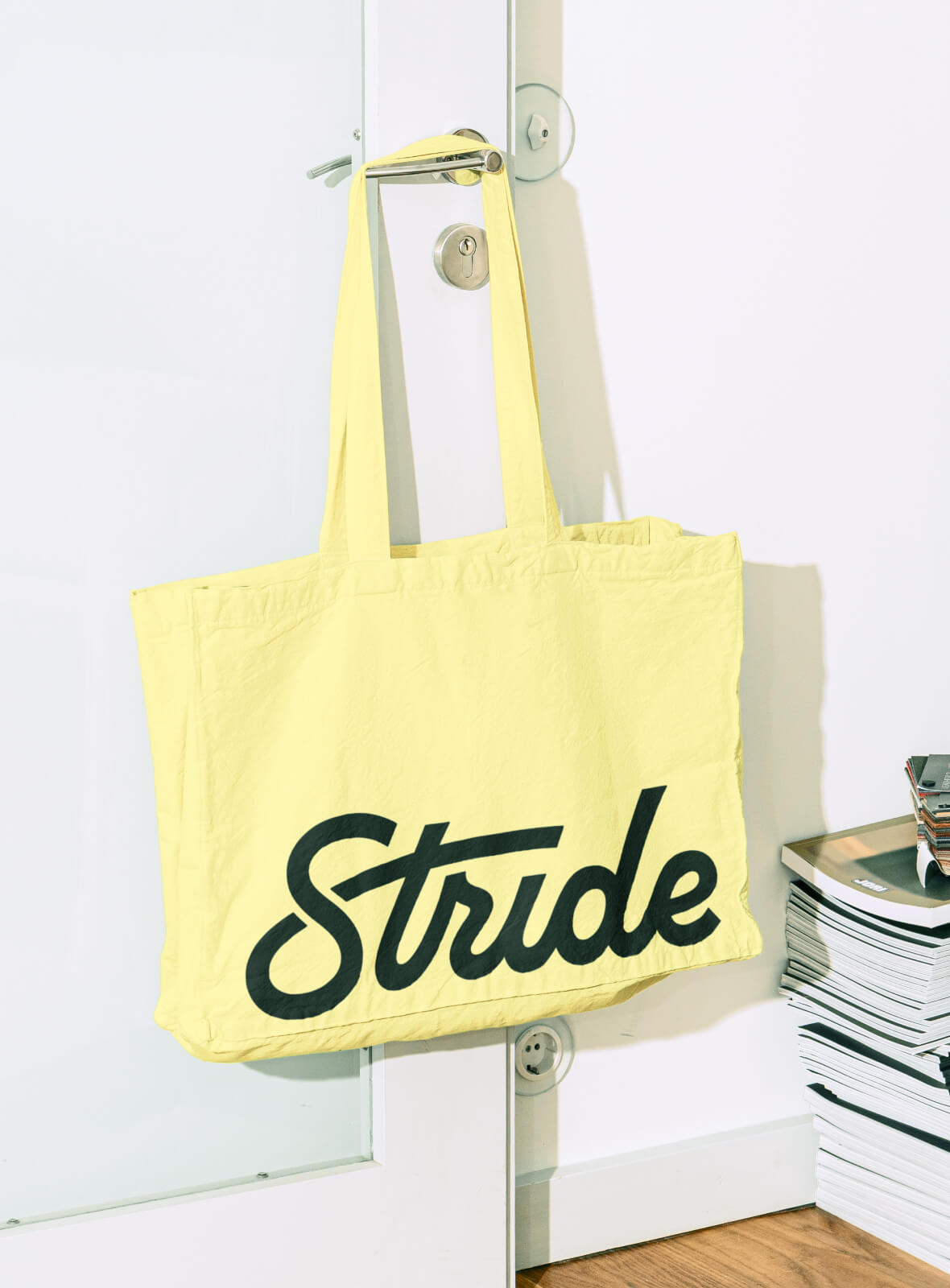 Graphic of Stride tote bag