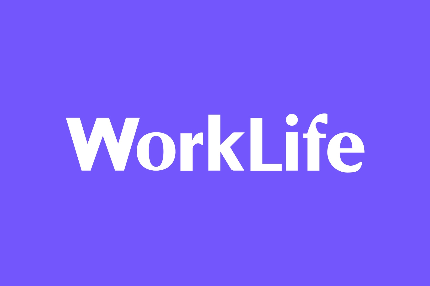 Bold white text reading 'WorkLife' centered on a vibrant purple background.