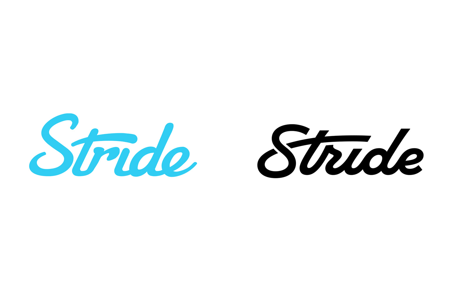 Stride logo before and after